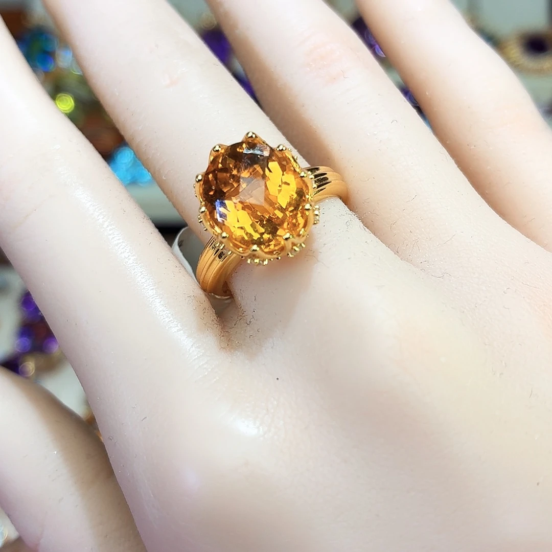 水晶戒指银S925镶嵌