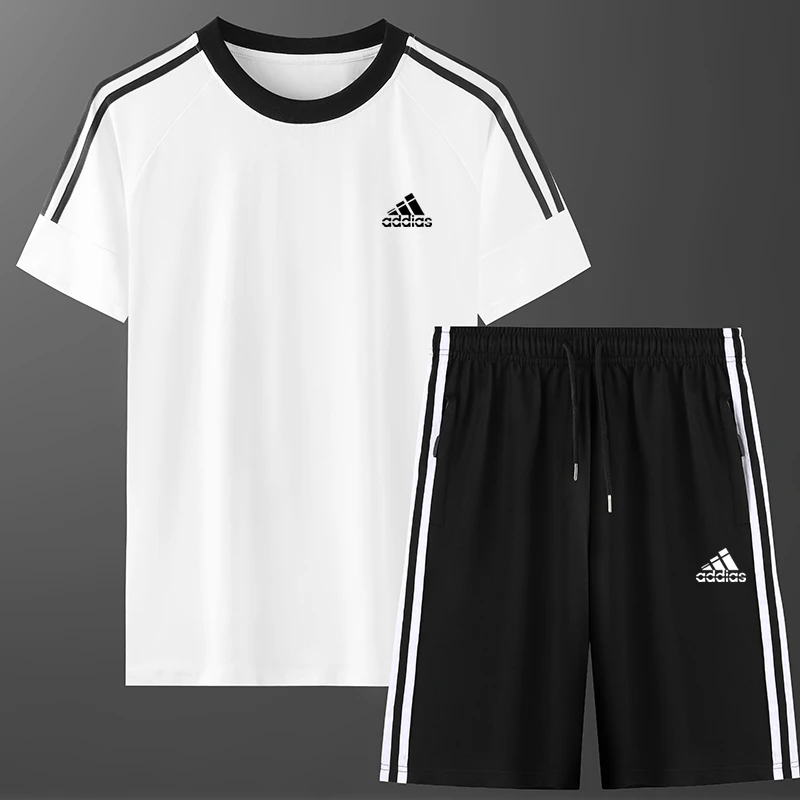 【冰感科技】休闲冰丝短袖百搭短裤健身服运动套装夏季男女同款夏装