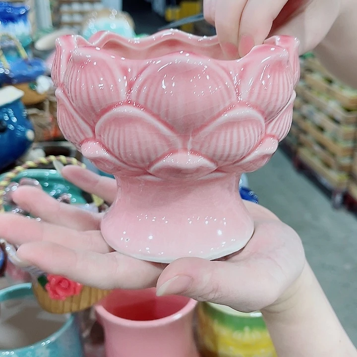 有孔，凑10元包邮陶瓷花盆发货！