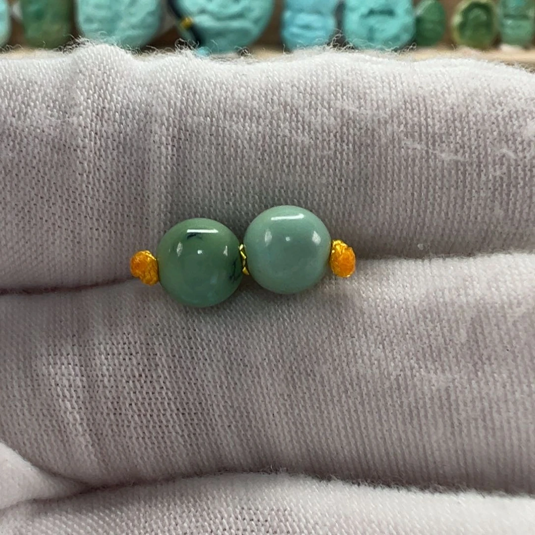 未镶嵌绿松石圆珠6.7mm