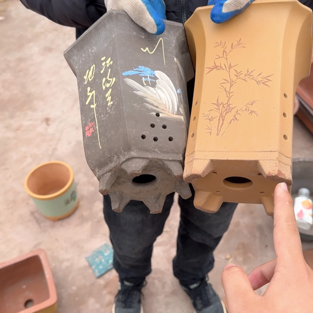 紫砂花盆瑕疵和瑕疵都