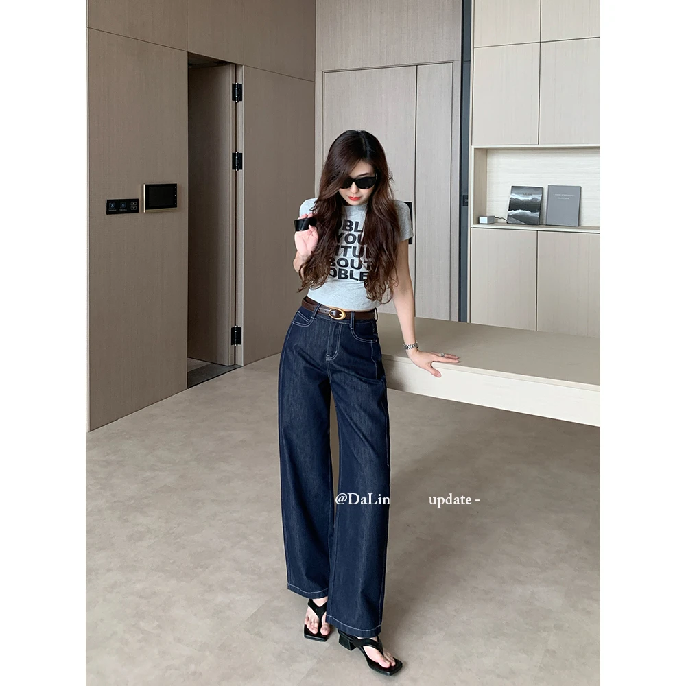 DUOXINIU/多喜牛/DaLin夏季薄款牛仔裤新款弯刀裤女丹宁高腰宽松