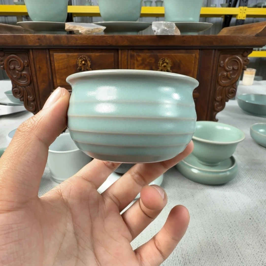 摆件一级仿古天青钱袋子