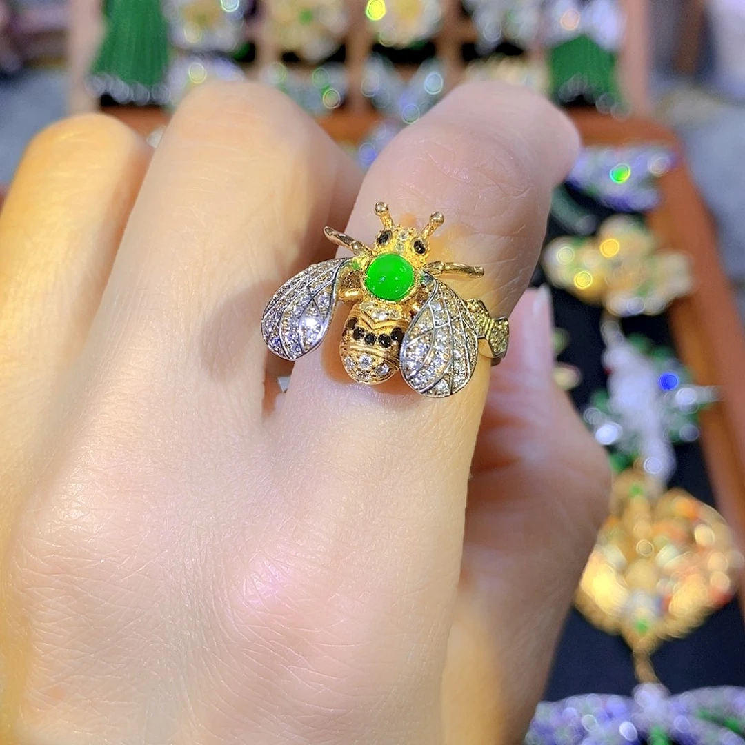 吊坠(不含链)银S925镶嵌翡翠