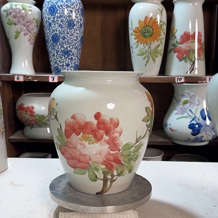 瓶高26口18.5牡丹陶瓷新款陶瓷