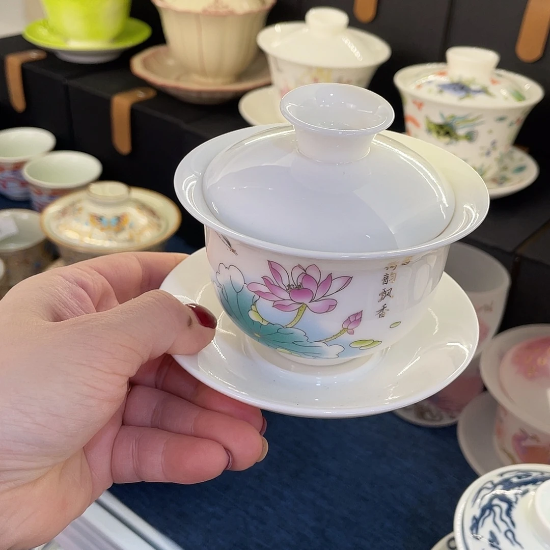陶景德陶瓷盖碗茶具