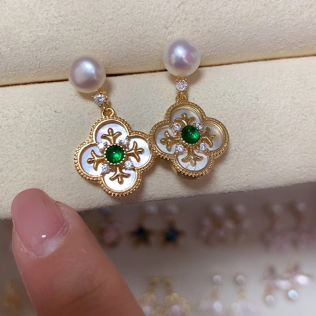 淡水珍珠耳饰合金