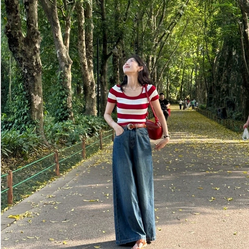 秋季新款新秋上新裤子宽松高腰显瘦夏季裤子宽松高腰显瘦夏季牛仔