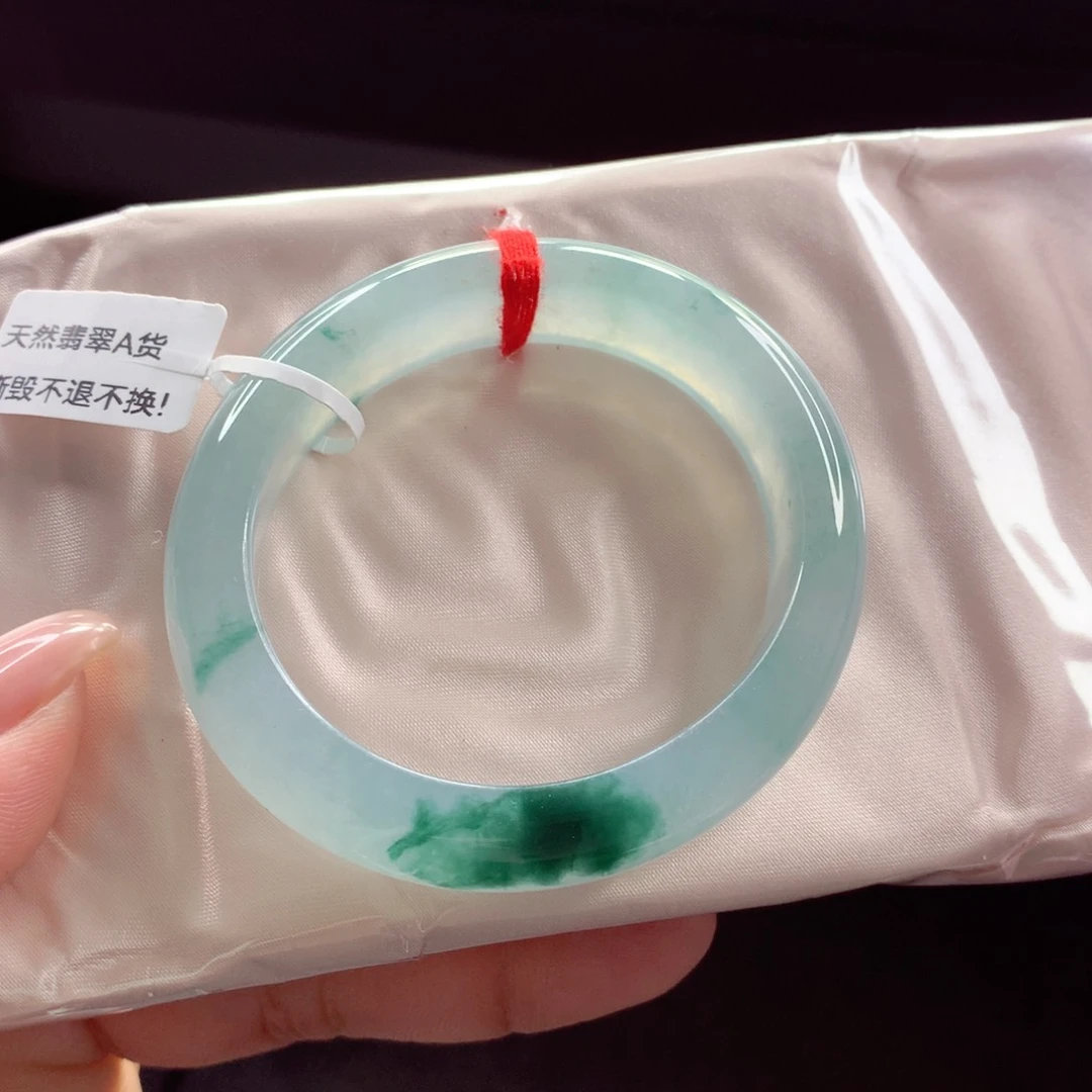 未镶嵌手镯翡翠54.2贵妃 水中望月 冰胶共存 完美 柒