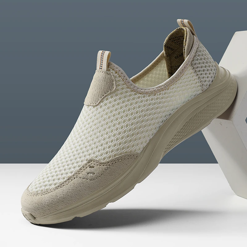 2025夏季新款运动网面鞋男士百搭休闲时尚一脚蹬轻便透气防臭凉鞋