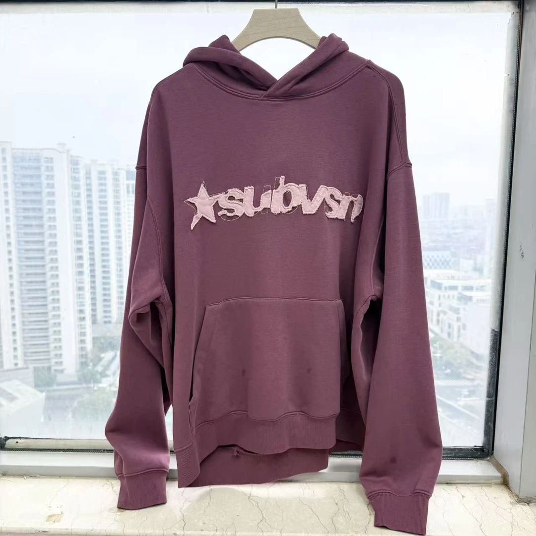 013水洗80棉胸口贴布连帽卫衣