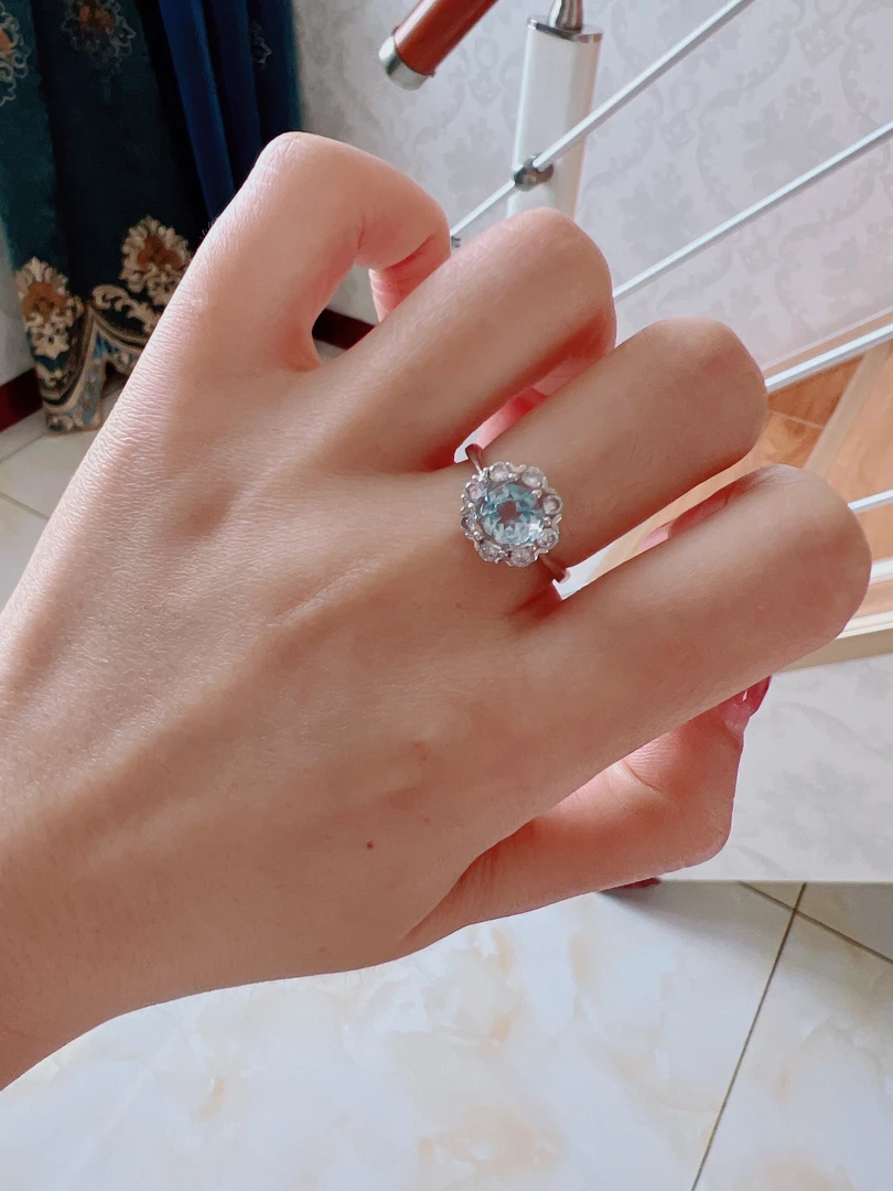 天然托帕石显白显气质s925银托