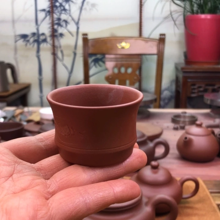紫砂茶杯清水泥杯