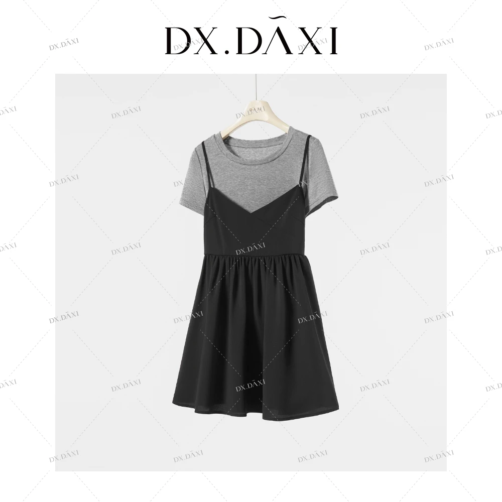 代大喜【松弛感秘籍】休闲两件套吊带裙T恤套装25夏季新款显瘦百搭