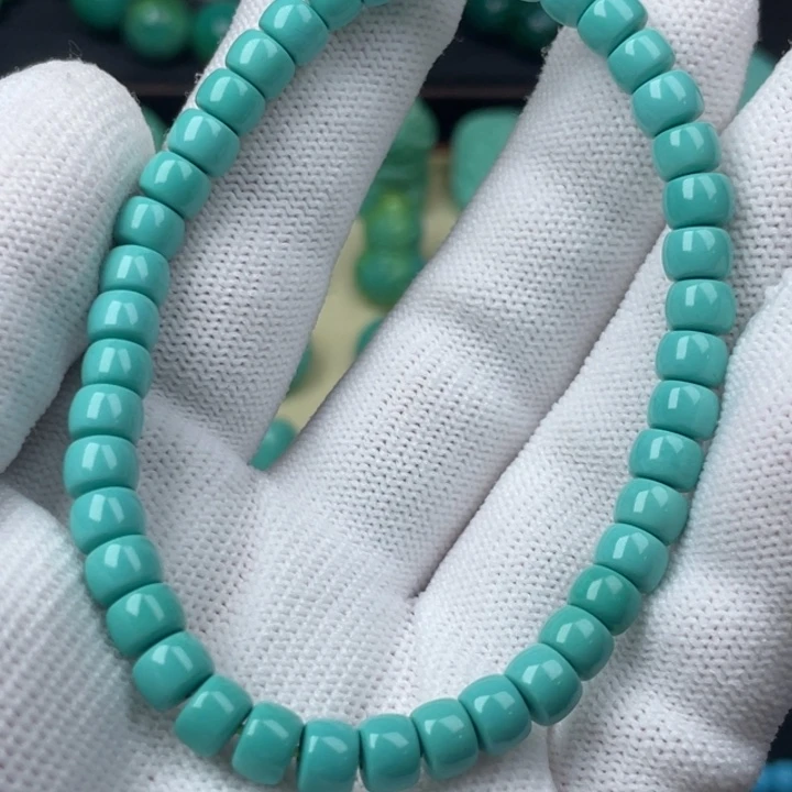 高瓷蓝绿6mm直切单圈