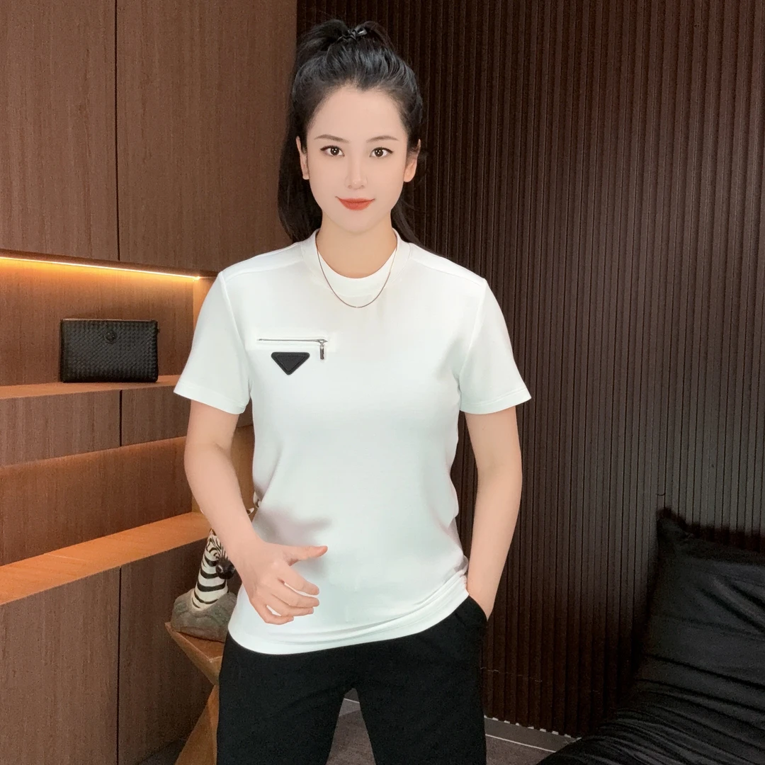 【超时速男装】夏季新品简欧风倒三角标拉链设计百搭短袖上衣F320