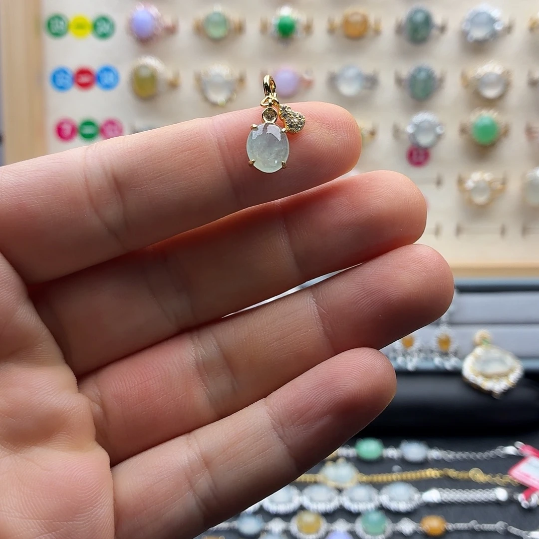 翡翠银S925镶嵌戒指