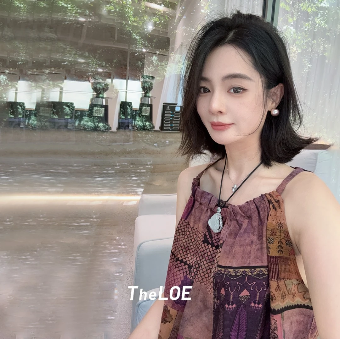 TheLOE/静物油画香云纱复古印花露肩挂脖吊带背心#06.28DD-G5995