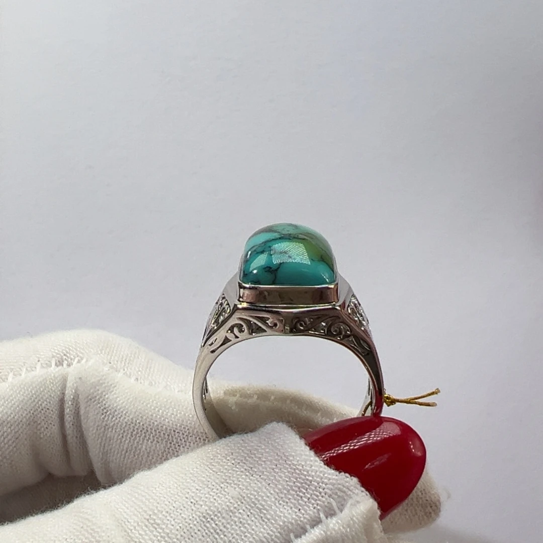 绿松石银S925镶嵌挂件