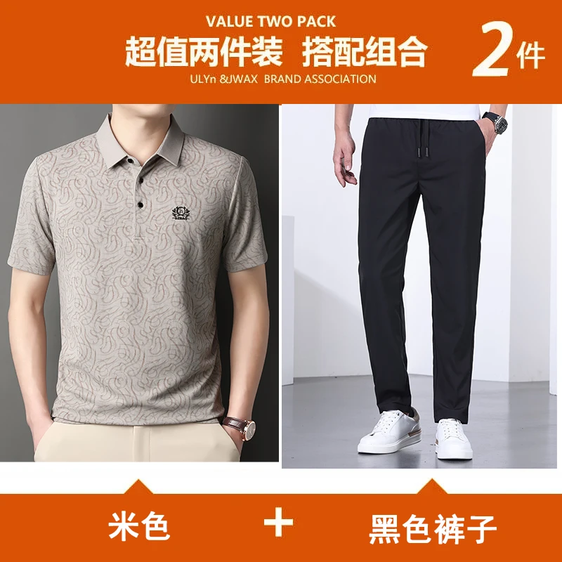 【两件】薄款爆款爸爸男款男装polo短袖新款休闲男士宽松运动夏季