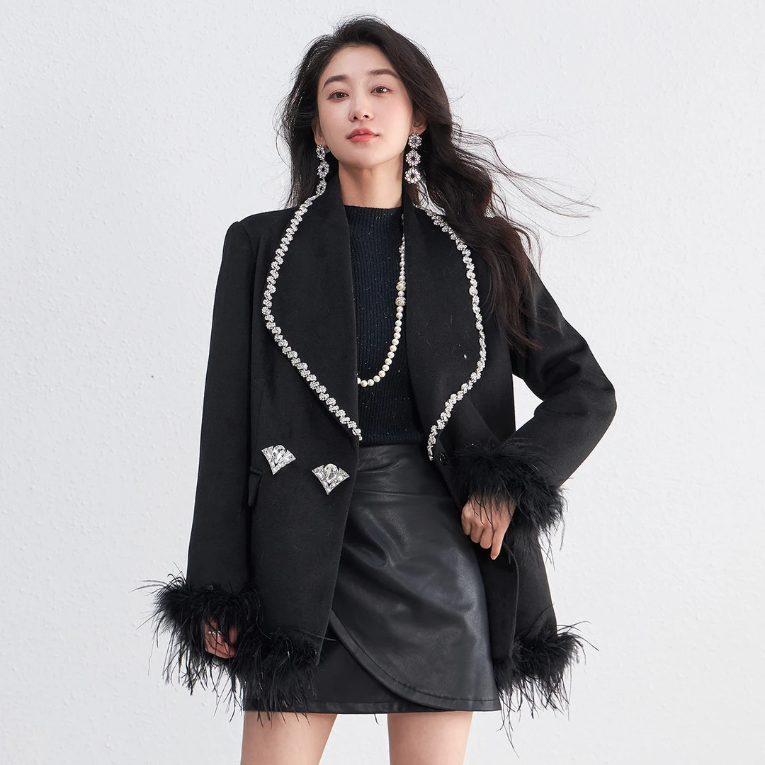 【媛媛女王专享】EVA OUXIU/伊华欧秀千金风羽绒服45WLS5729