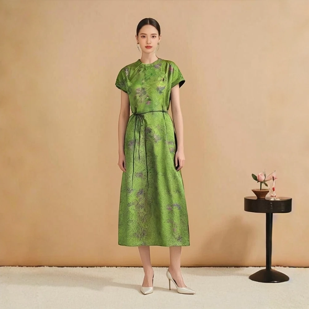 贵夫人43-翠绿兼霞2025平价上衣宽松显瘦修身气质国风新中式旗袍