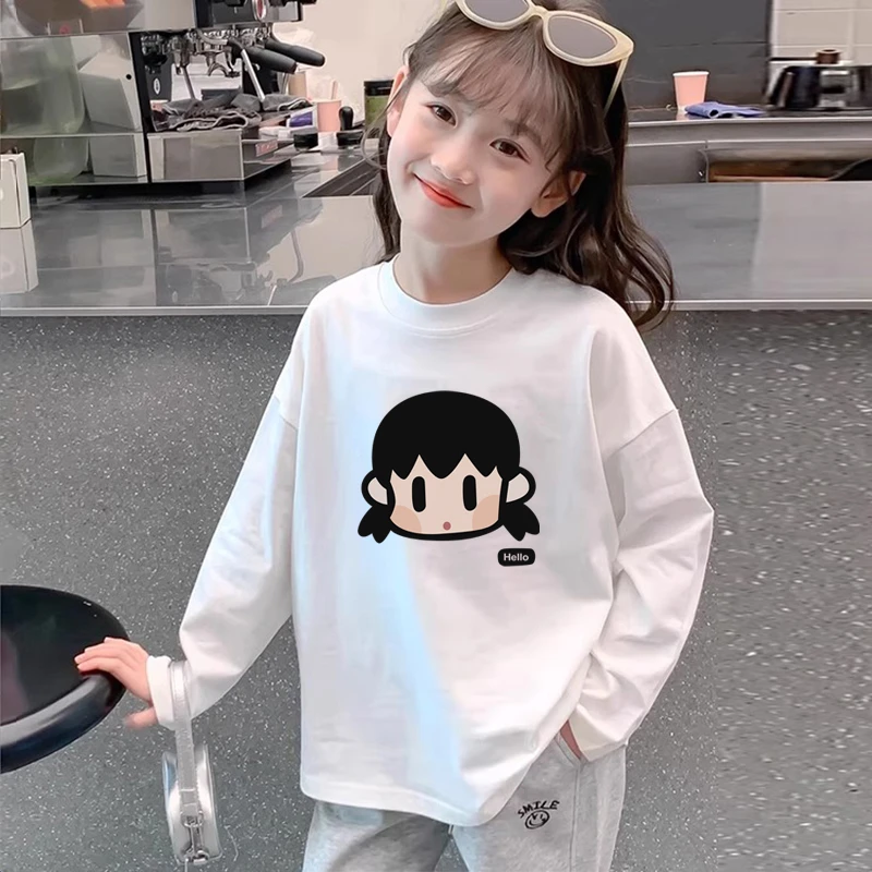 女童t恤长袖2025新款纯棉童装洋气卡通体恤小女孩打底衫上衣宽松