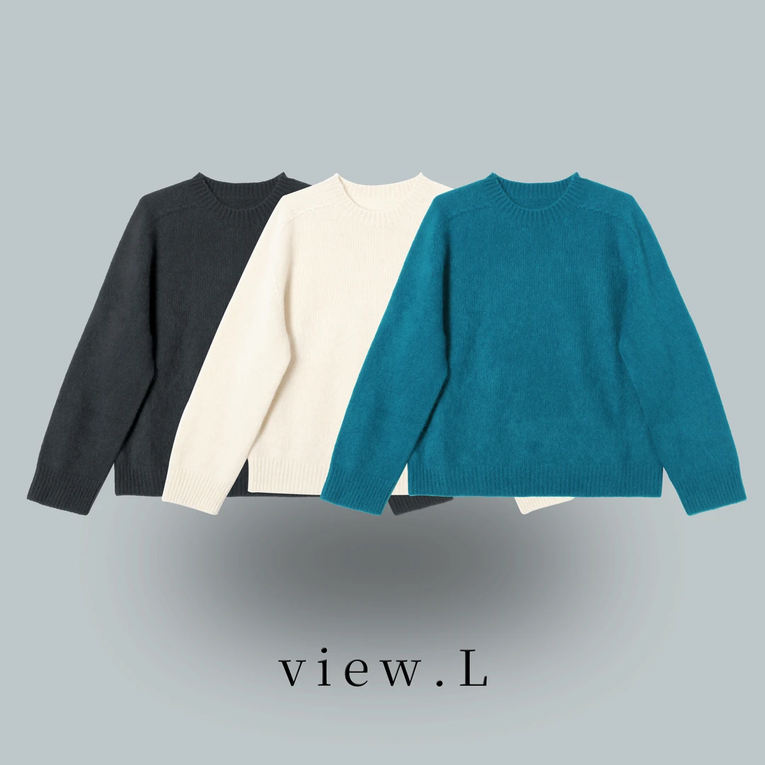 view.l25 细腻山羊绒舒适贴亲肤圆领针织衫 W2720