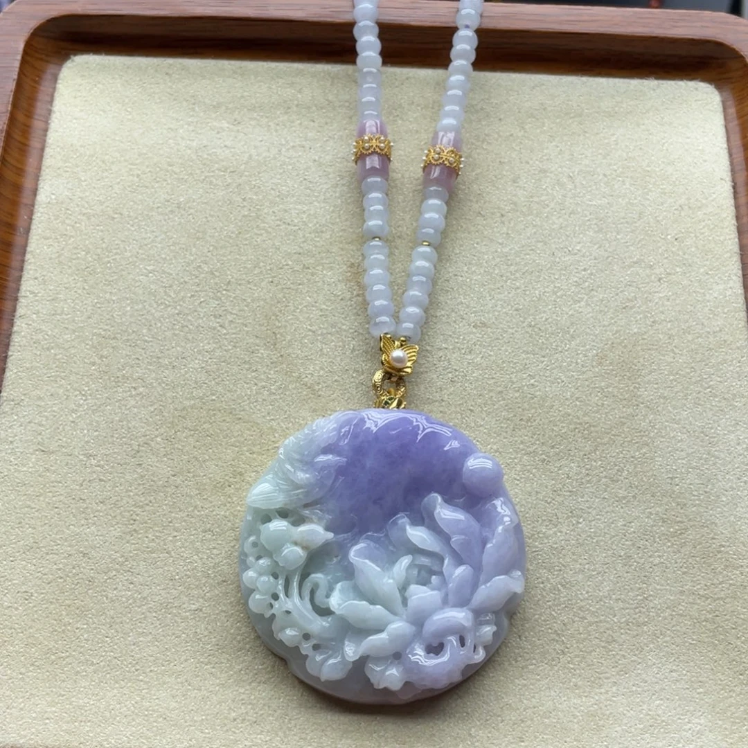翡翠未镶嵌颈饰翡翠花牌