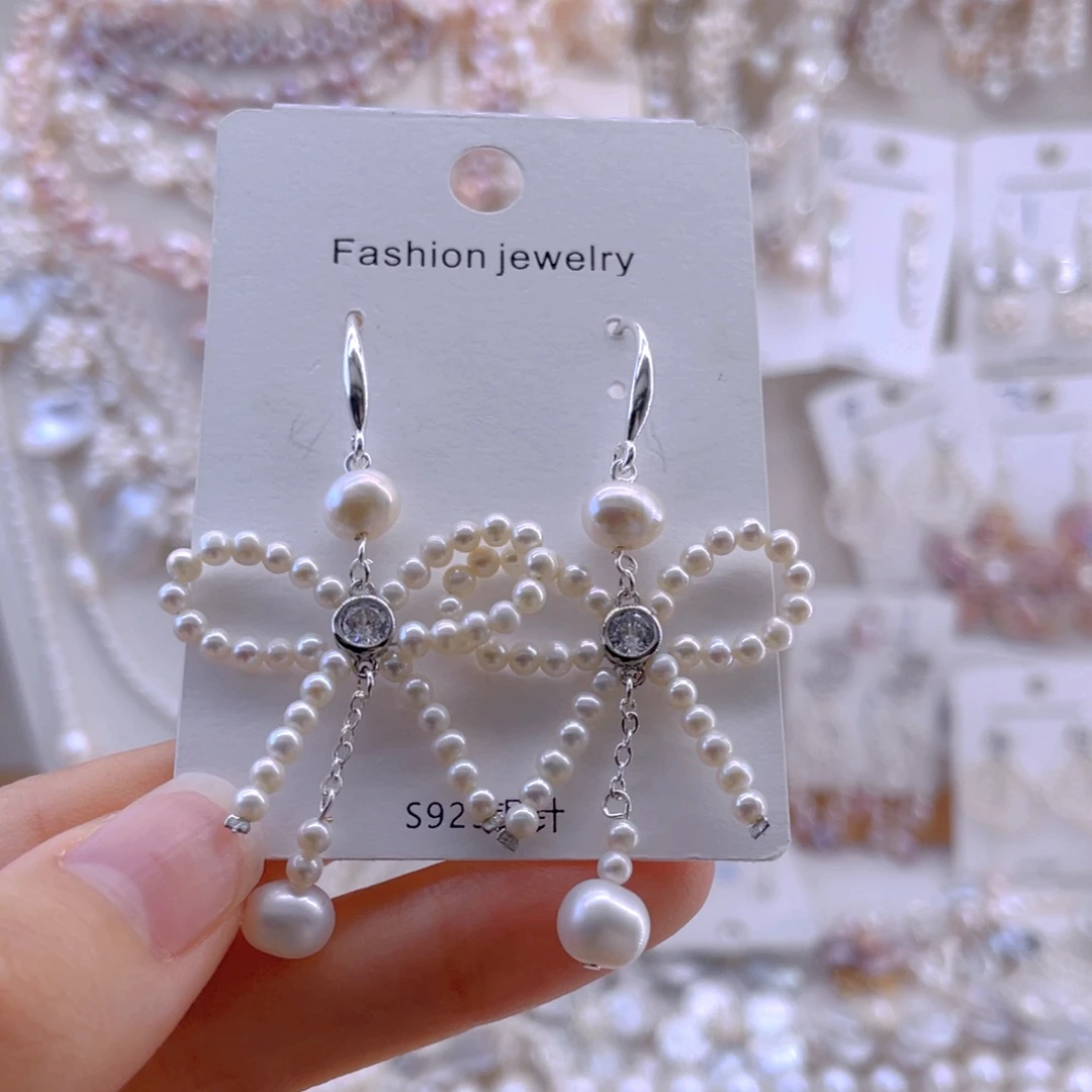 合金耳饰淡水珍珠耳饰
