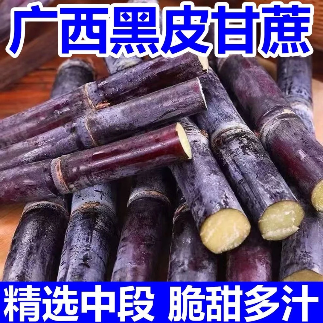 广西黑皮甘蔗应季水果新鲜现砍脆甜多汁