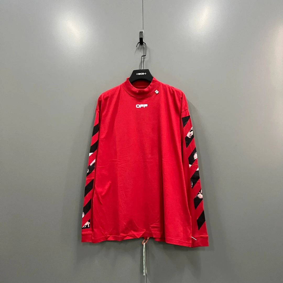 95新 OFF-WHITE q63 油画胶带箭头印花长袖 014828