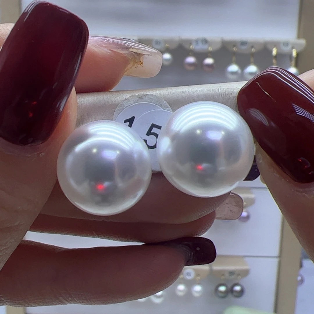 淡水珍珠耳饰18K金镶嵌