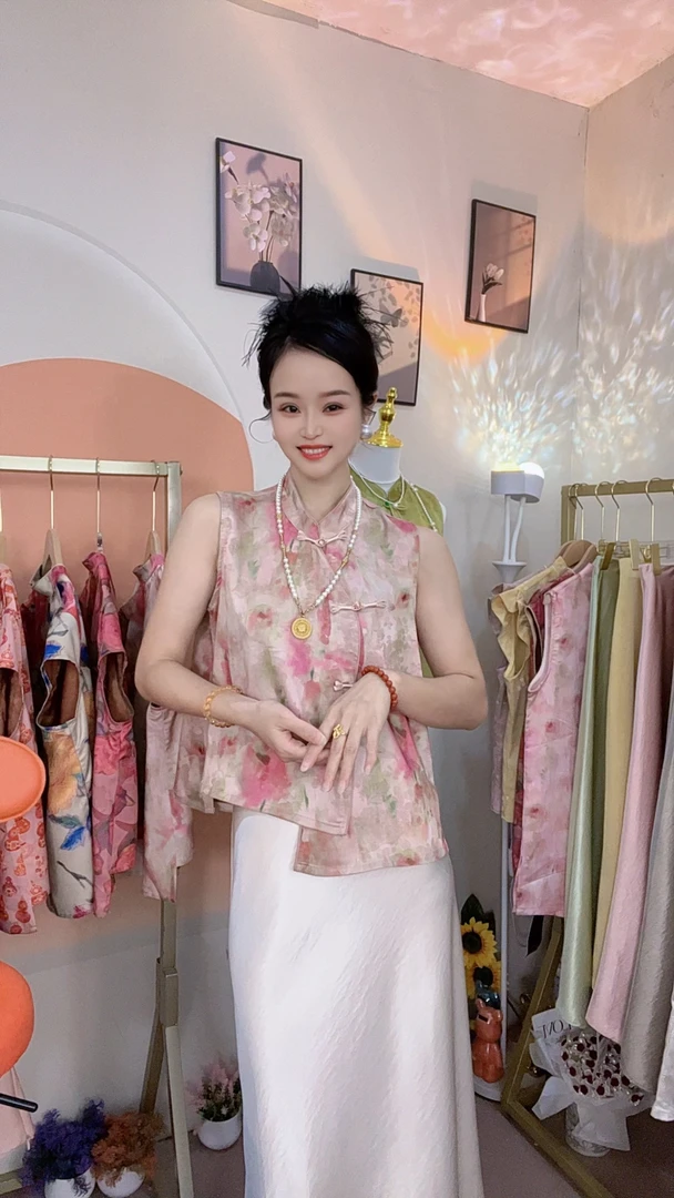 【云汐】传统中国风提花马甲四季通用马夹宽松气质中国风印花