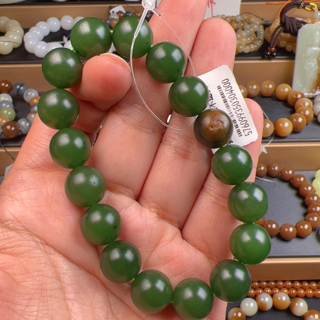 和田玉未镶嵌手链新疆碧籽卡12