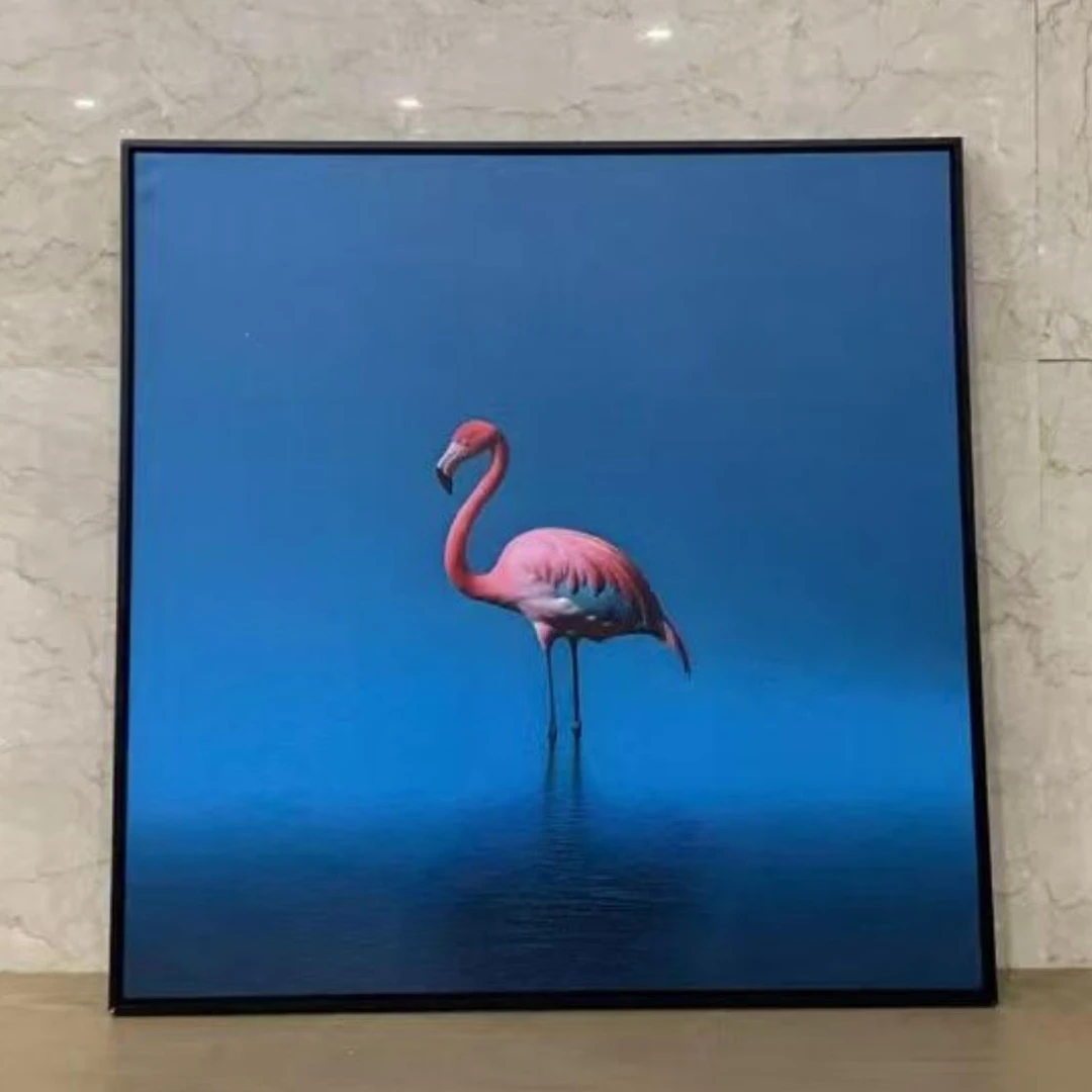 57轻奢玄关餐厅客厅走廊装饰画客厅画火烈鸟60*60