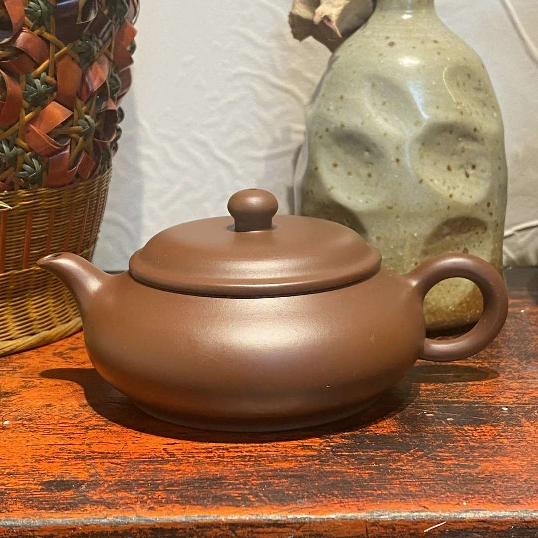 紫朱泥光器明炉紫砂壶