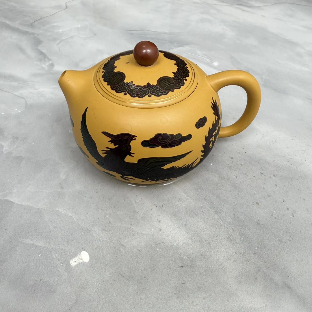 正宗黄段泥短嘴西施金丝走线工艺茶具G11