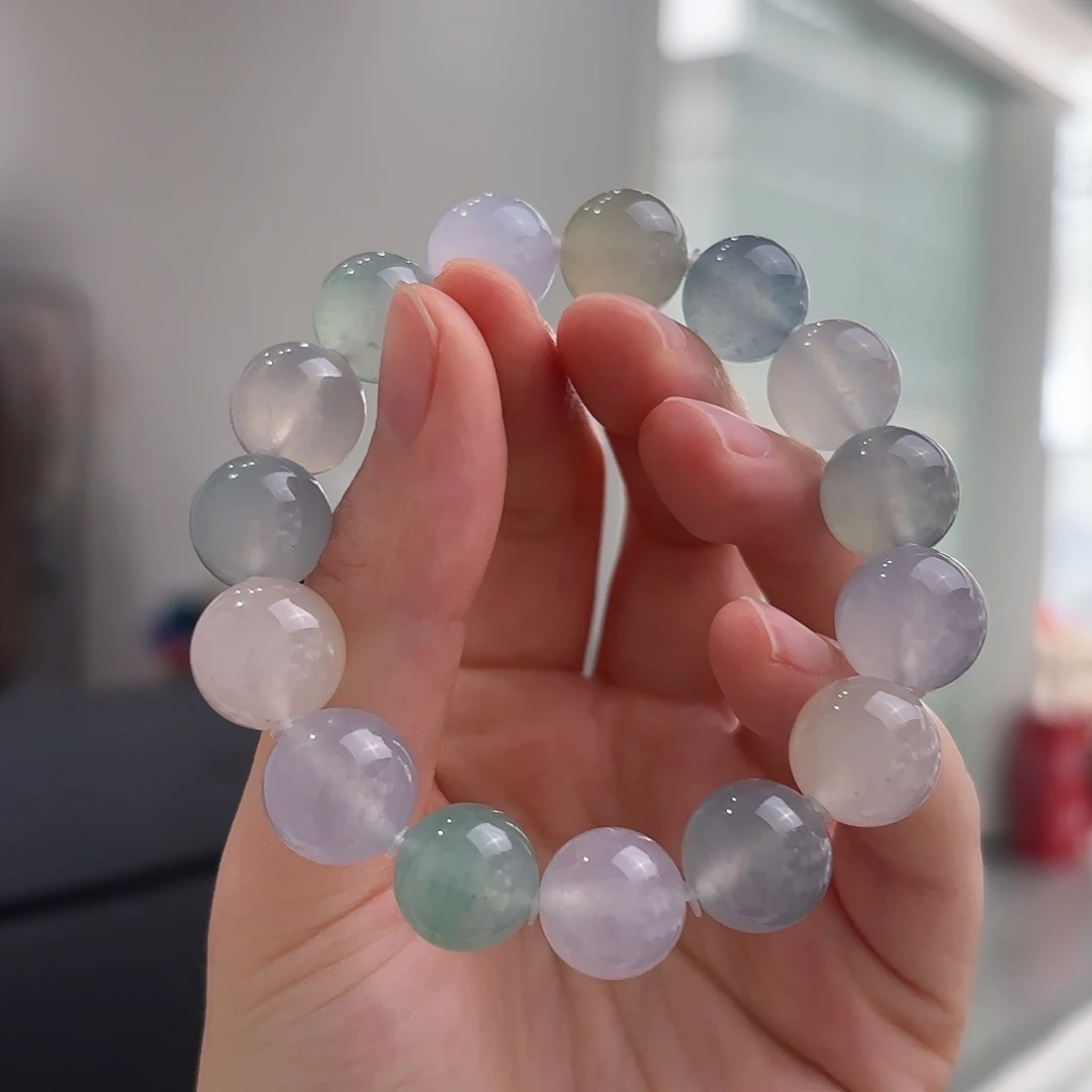 未镶嵌手串翡翠15颗翡翠手串多人不退不换