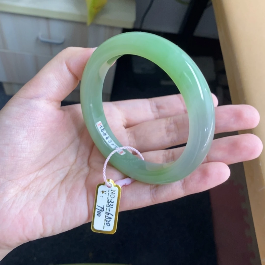 【闪购商品】和田玉（翠青玉）手镯未镶嵌56-58艳翠一口冰紫，细腻色匀