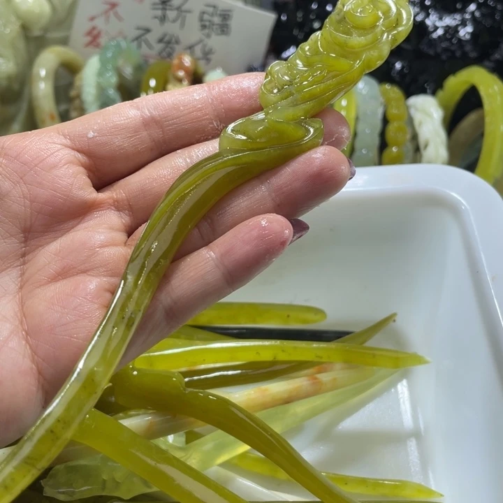 岫玉未镶嵌发簪发簪