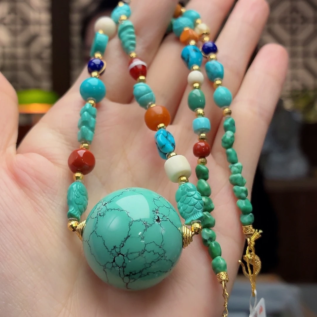 18K金镶嵌绿松石珠宝奇石