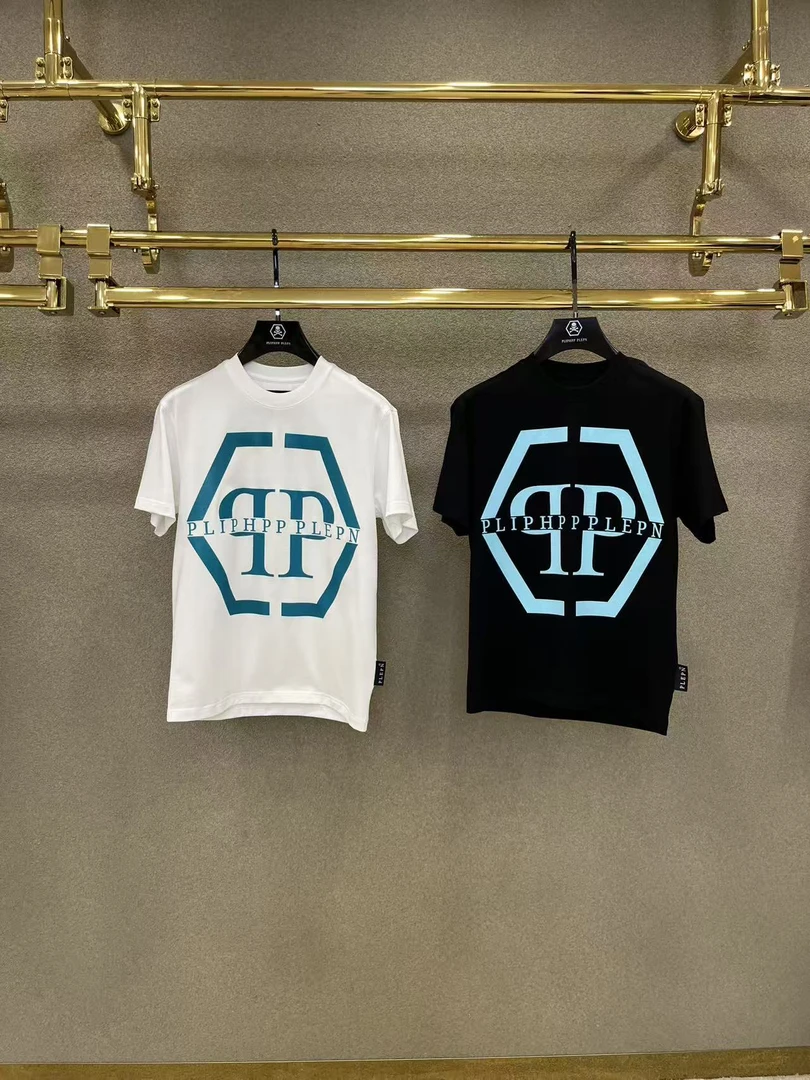 PLIPHPP PLEPN秋冬针织时尚t恤经典双P印花男款商务圆领短袖 1751