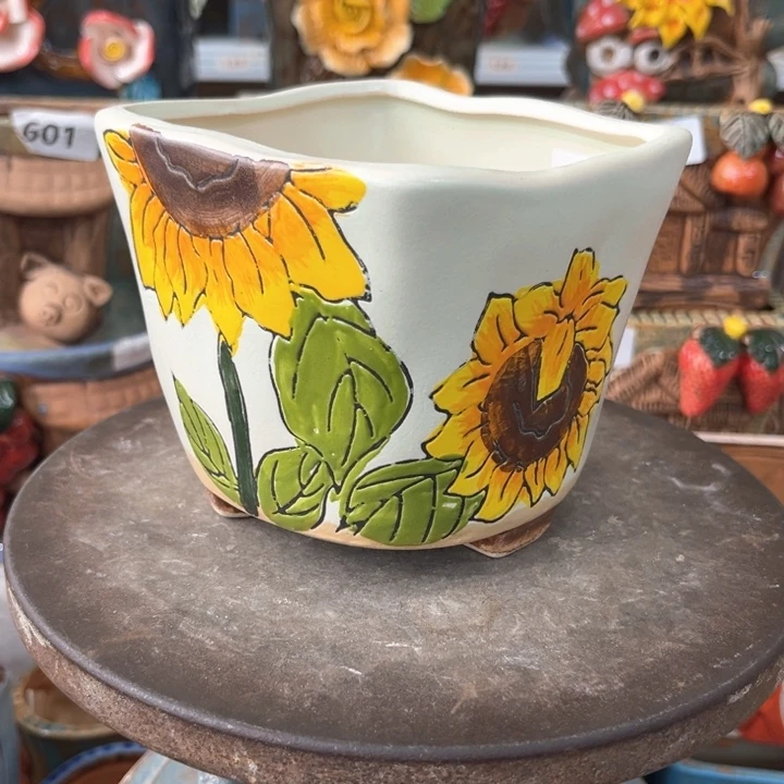 紫砂花盆粗陶材质多肉花盆