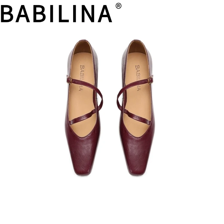 BABILINA/芭芘莉娜单鞋女款2025新款爆款时尚方头粗跟玛丽珍女鞋