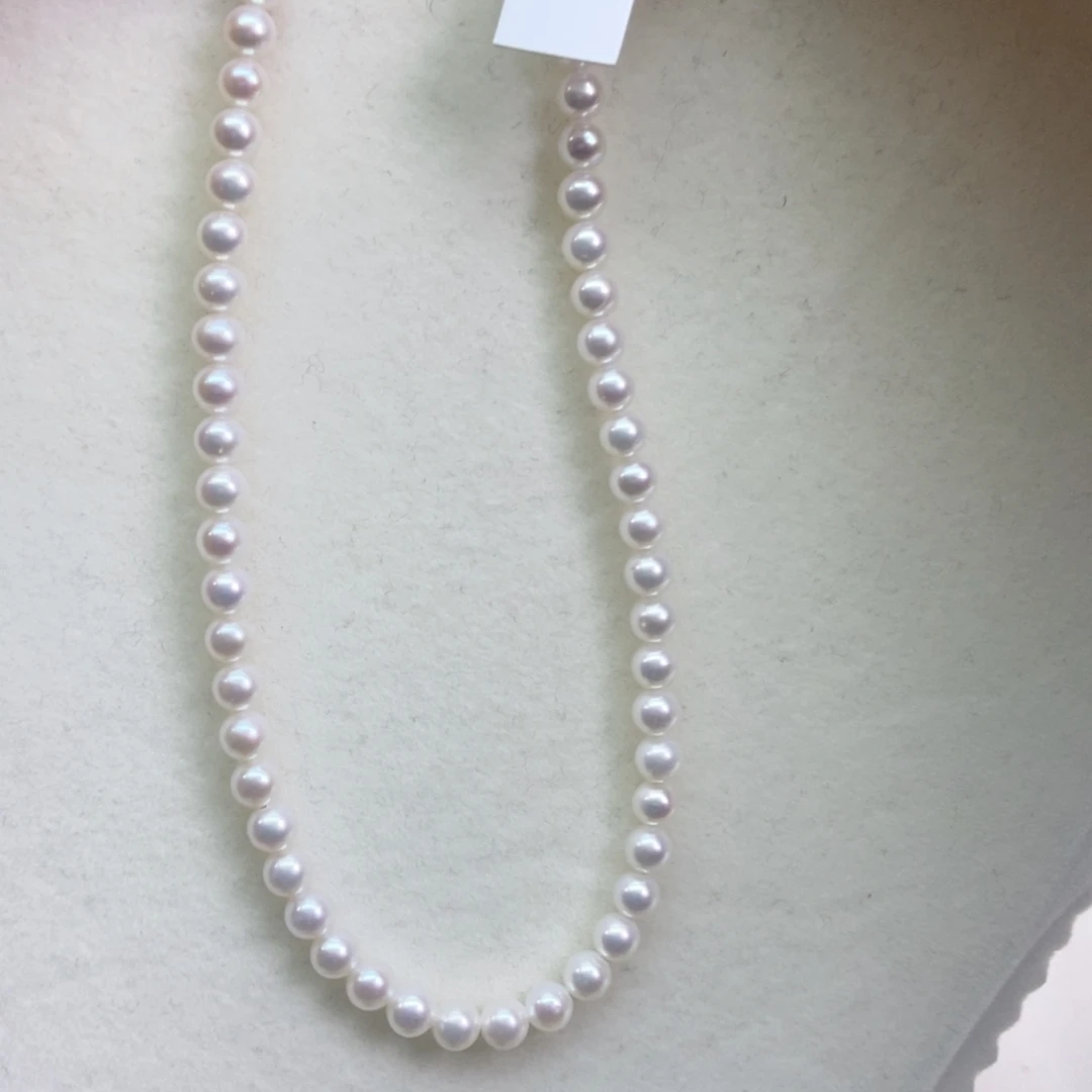 淡水珍珠银S925镶嵌颈饰炫彩5mm