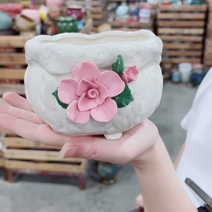 有孔，凑10元包邮陶瓷花盆发货！