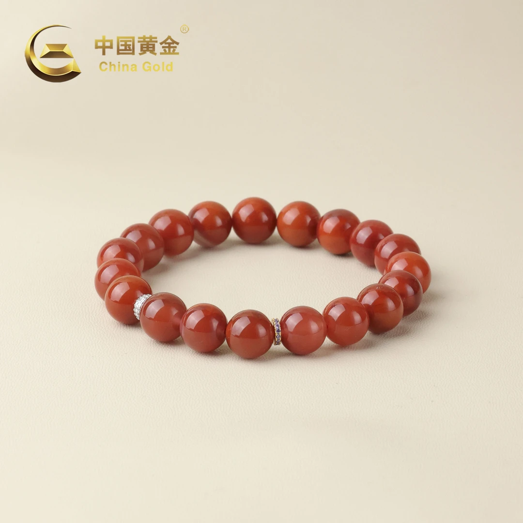 【中国黄金】鸿正 | 南红*手串*S925银镶嵌-S4383-Y