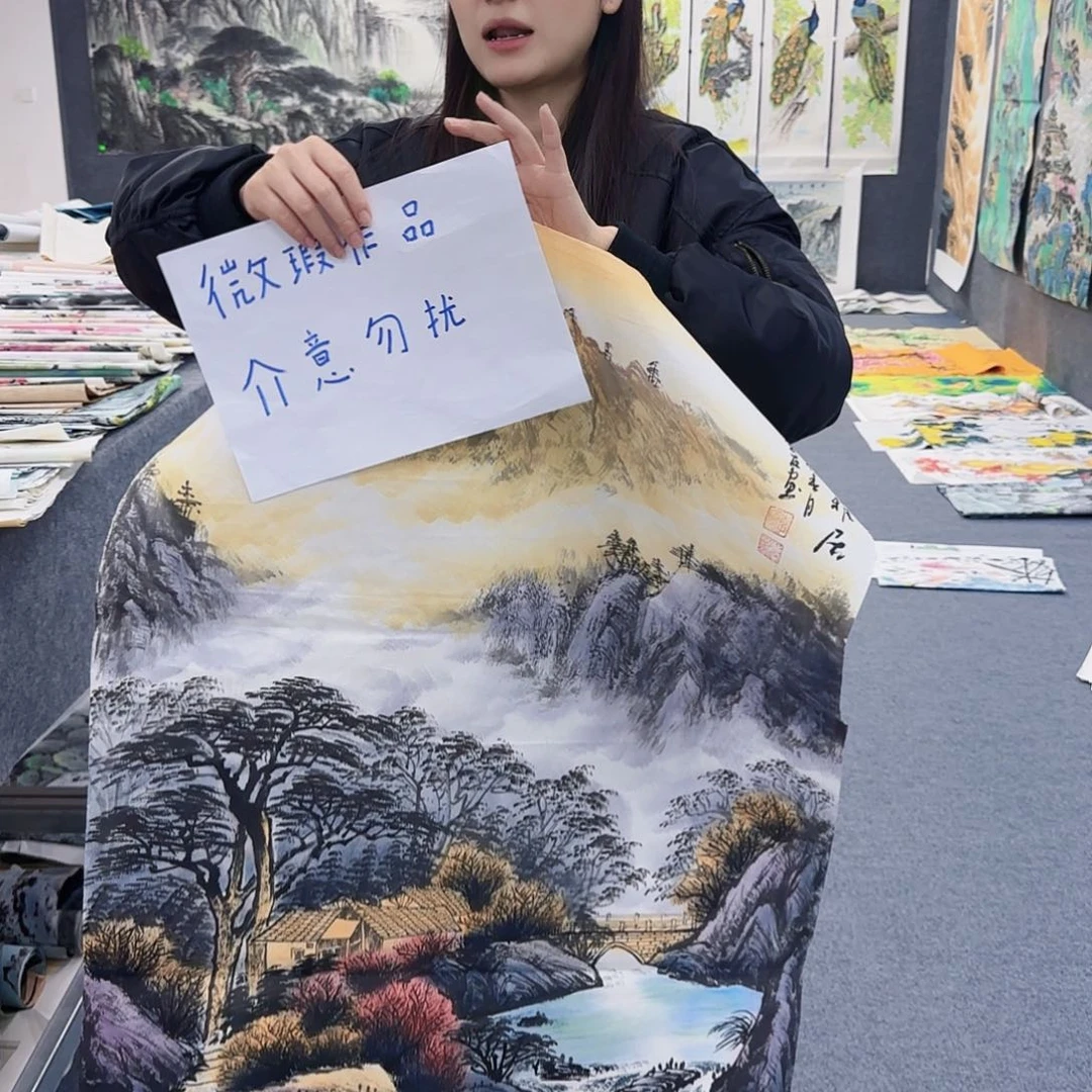 国画作品小姐姐放漏中