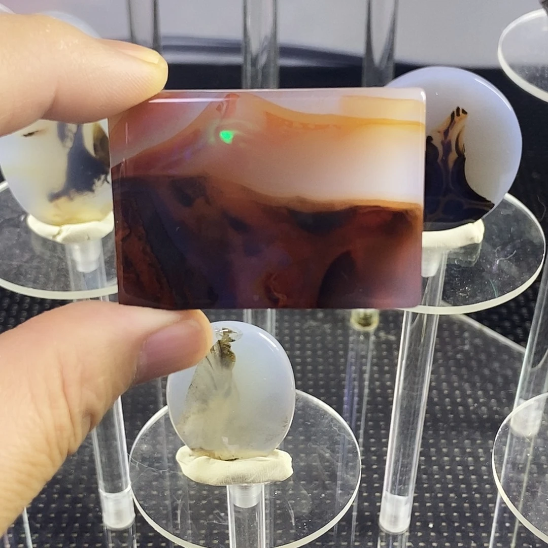 合成碳硅石非金属时尚图纹画面石饰品